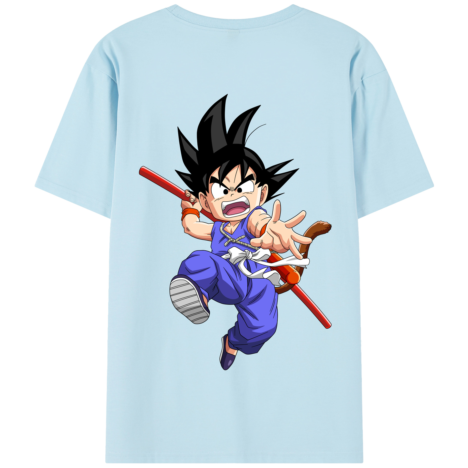 （画像用） ドラゴンボール 孫悟空（そん ごくう）Son Goku カカロット DRAGON BALL Kakarotto 綿100％半袖Tシャツ（背面プリント）